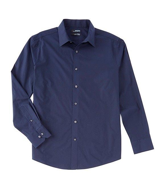 Murano Wardrobe Essentials Classic-Fit Solid Long-Sleeve Woven Shirt Product Image