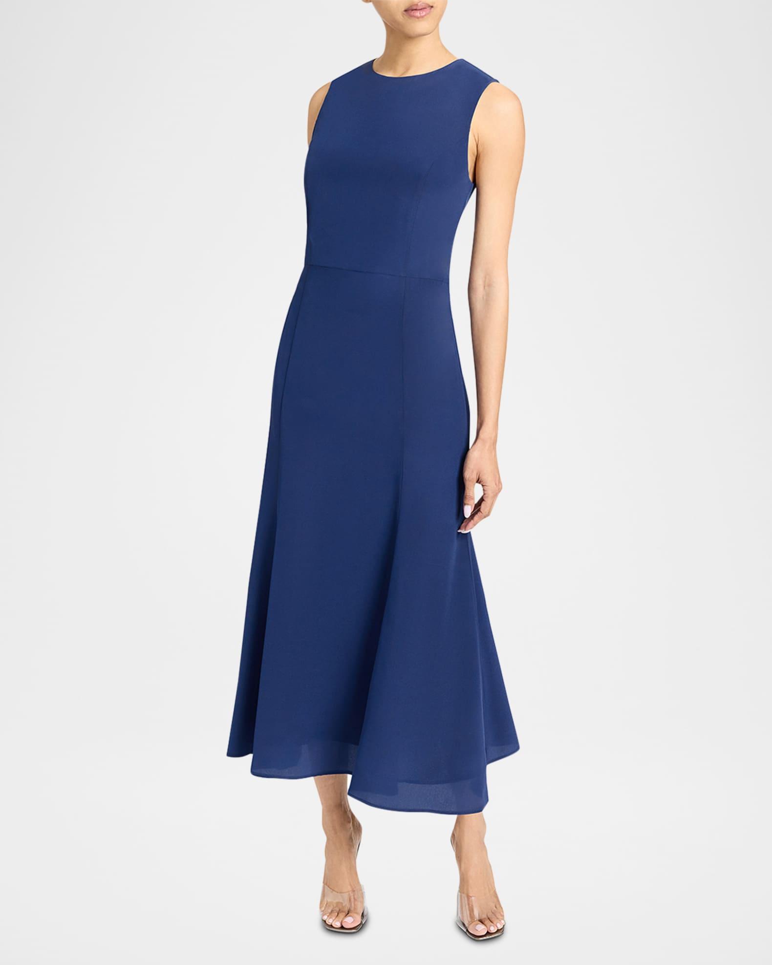 Rosalia Silk Crepe De Chine Midi Dress Product Image