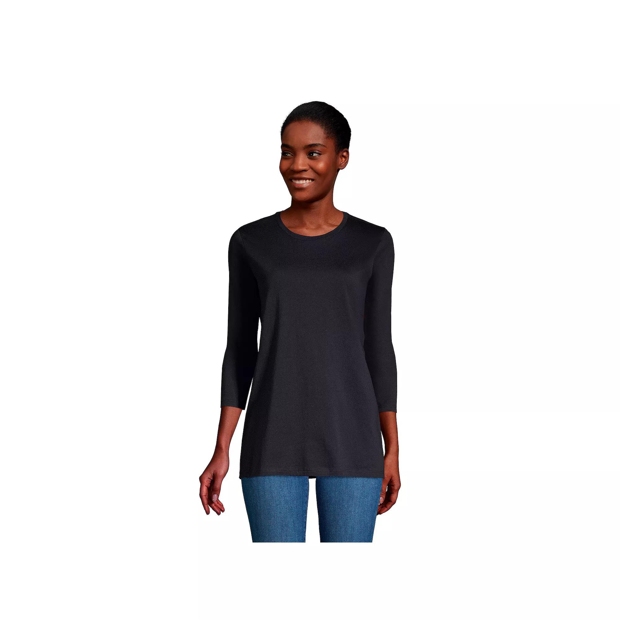Women's Lands' End Supima Cotton Crewneck Tunic,  Product Image