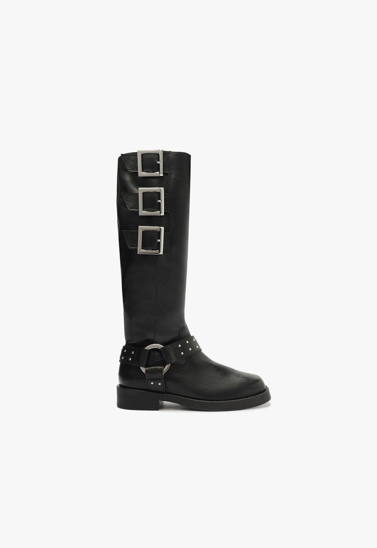Luccia Buckle Graxo Leather Boot Product Image