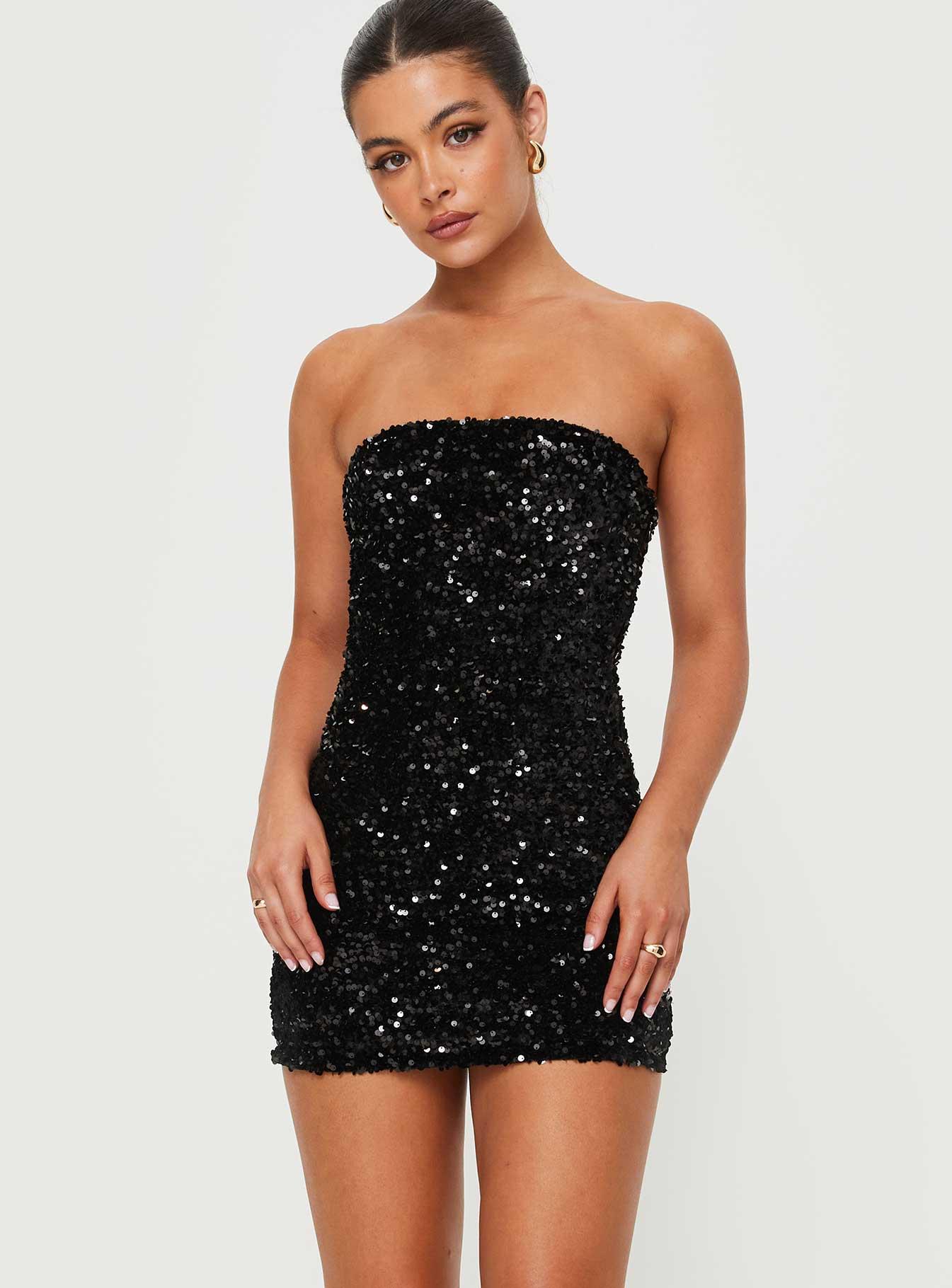 Eldoni Strapless Mini Dress Black Product Image