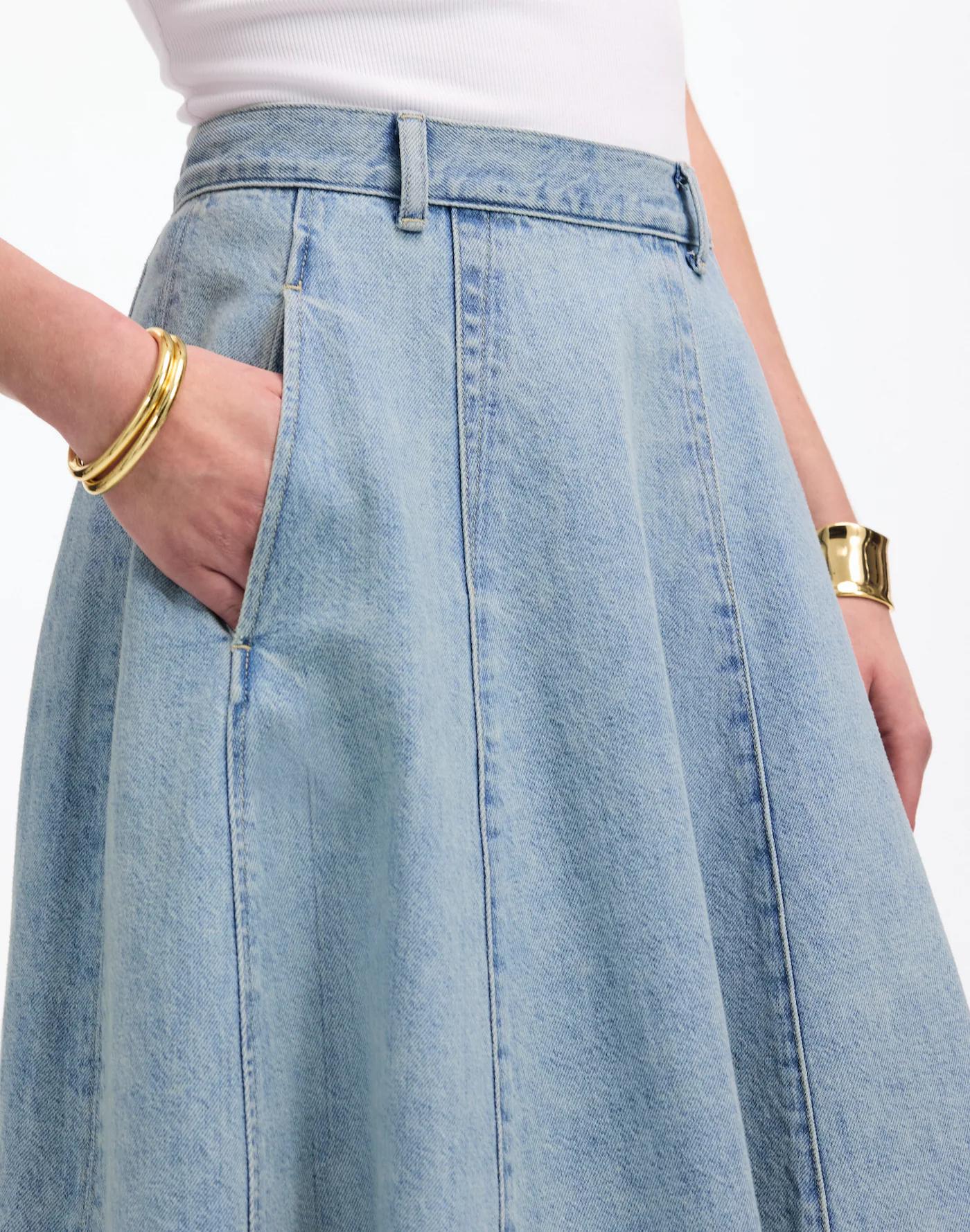 Denim Midi Skirt in Edmonson Wash Product Image
