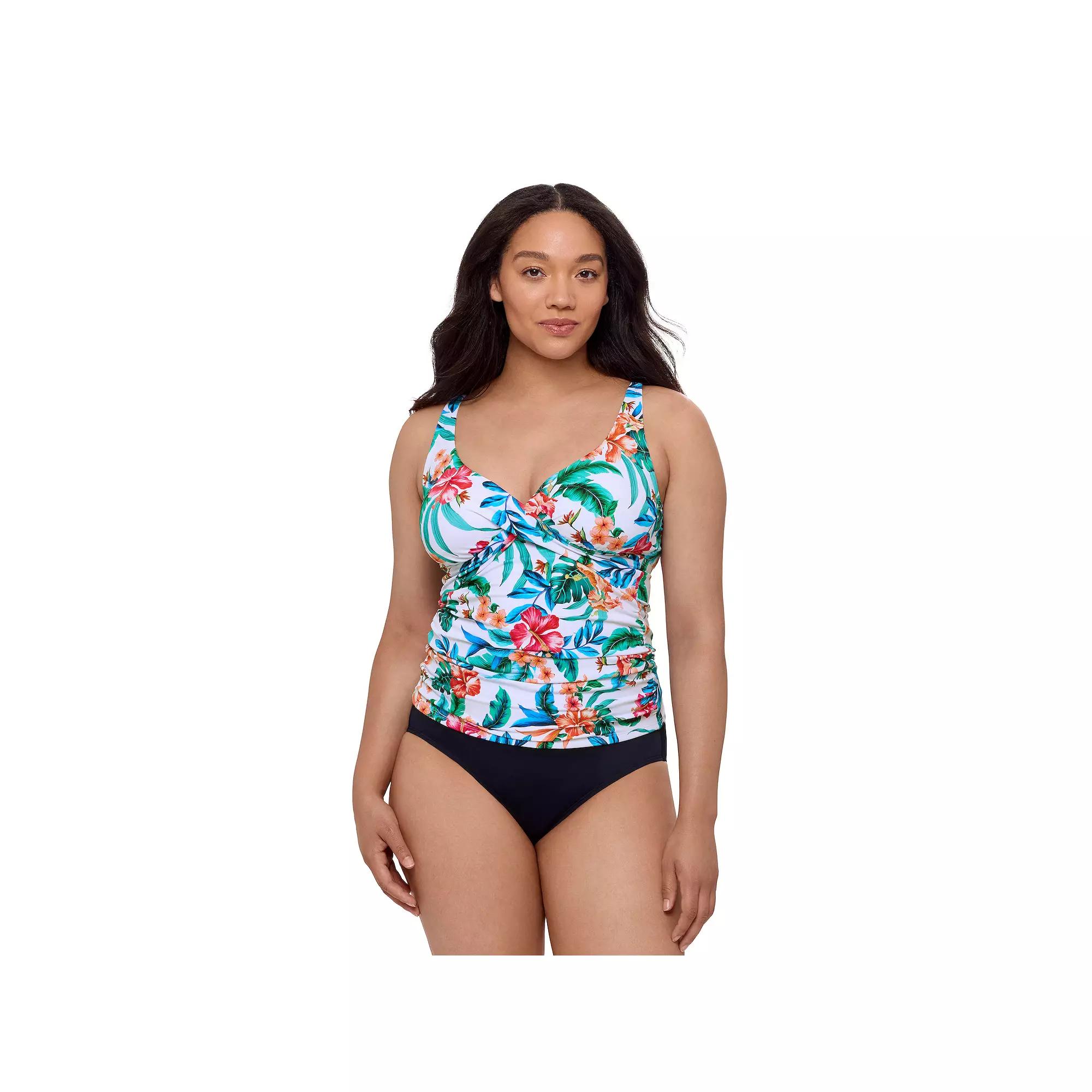 Women's Bal Harbour Crossover Tankini, Size: XXL, Multi Product Image