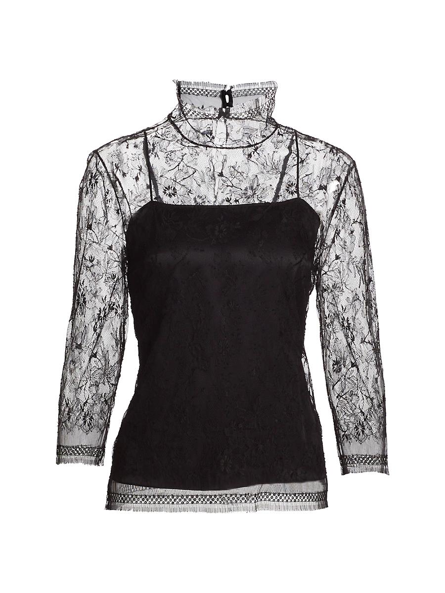 Womens Samira High-Neck Lace Top Product Image