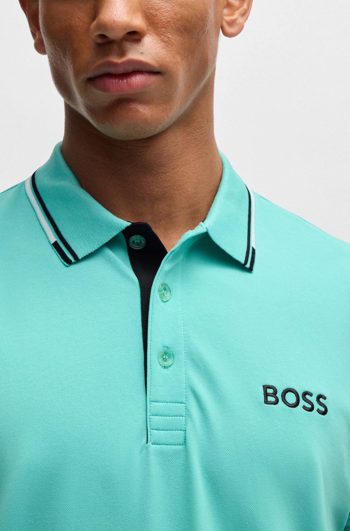 Polo shirt with contrast logos Product Image
