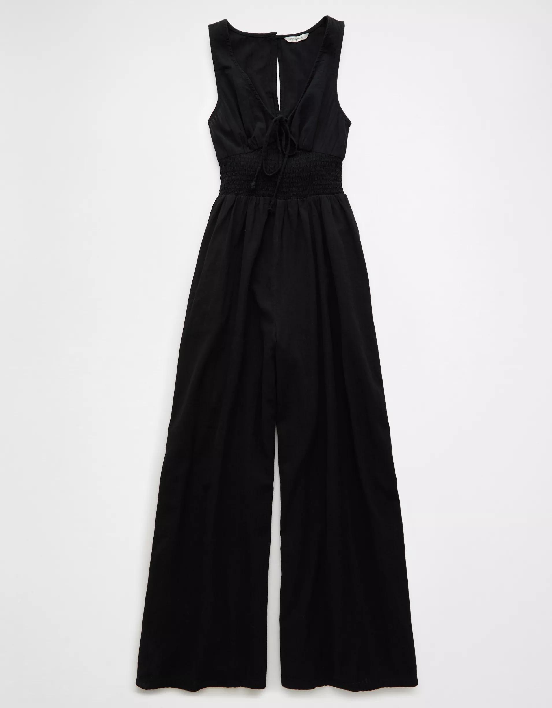 AE Smocked V-Neck Jumpsuit Product Image