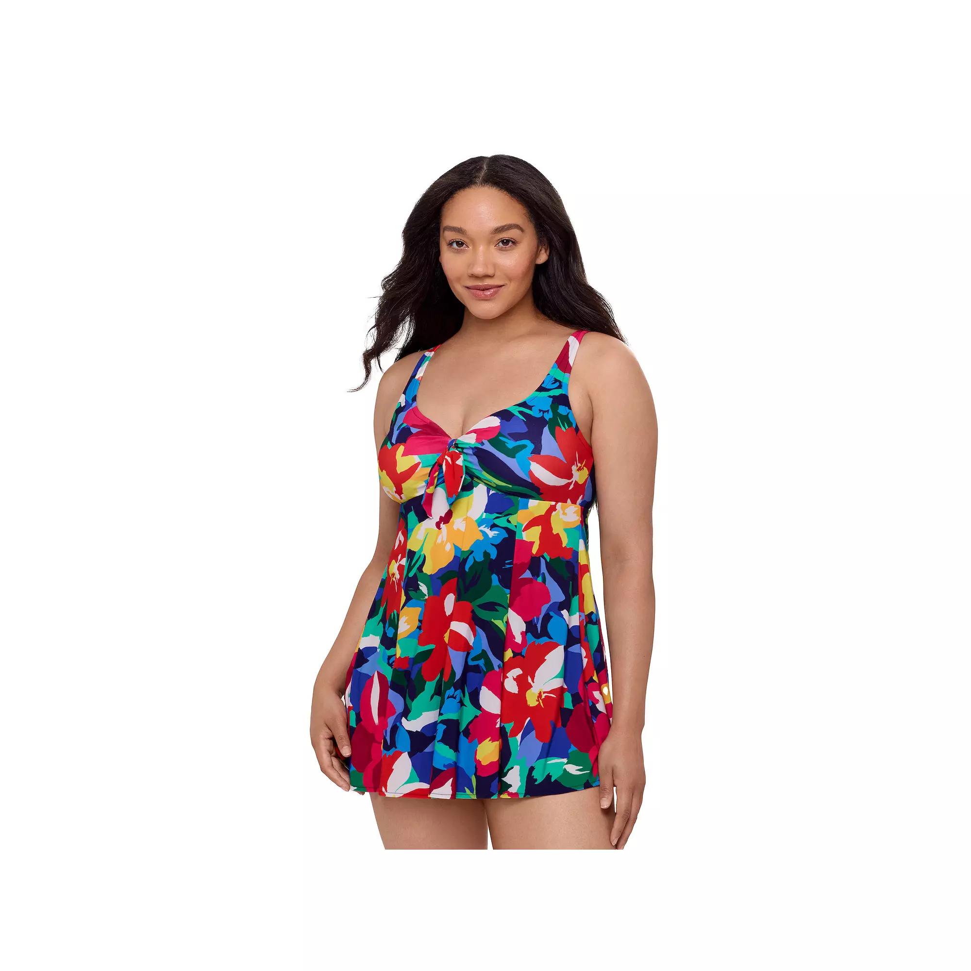 Women's Bal Harbour Bow Front Swimdress, Size: 16, Sunny Daze Product Image