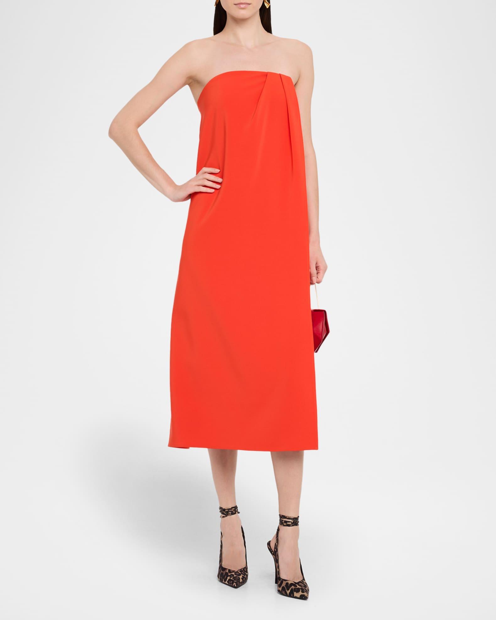 Anika Strapless Draped Midi Dress Product Image