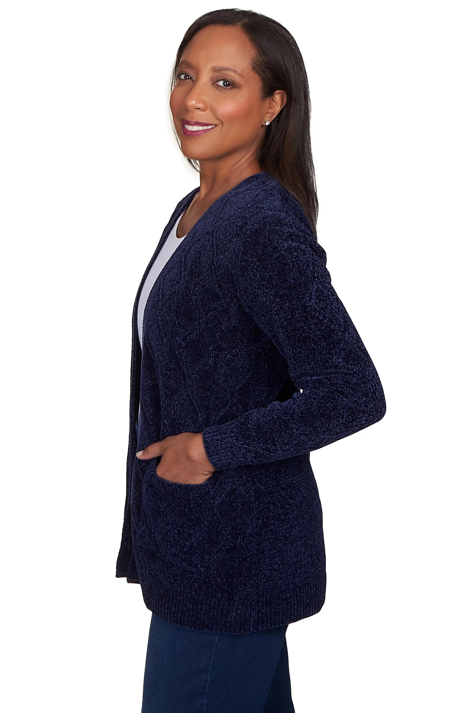 Chenille Long Open Cardigan Product Image