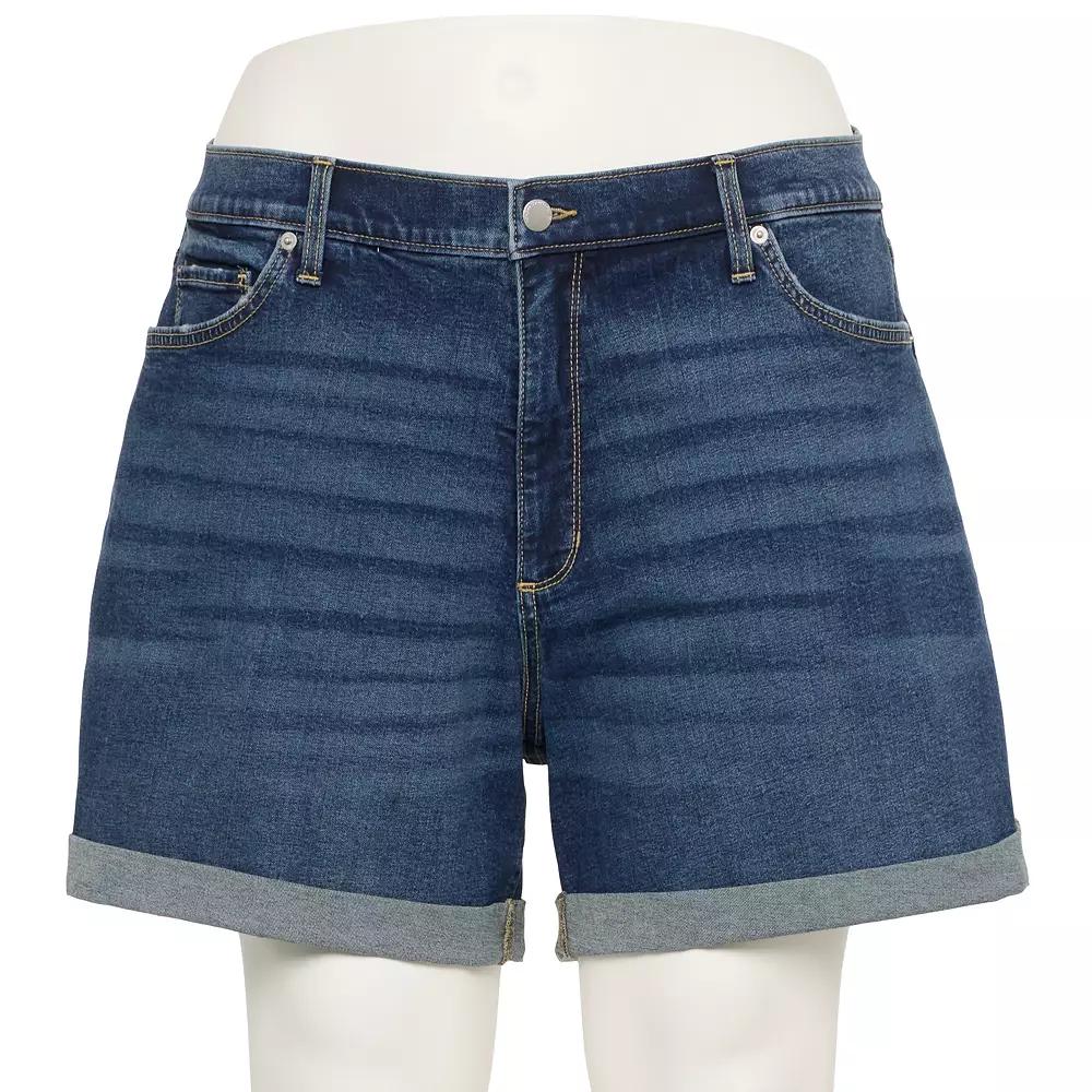 Plus Size Sonoma Goods For Life Curvy Mid-Rise Roll Cuff Shorts, Womens Product Image