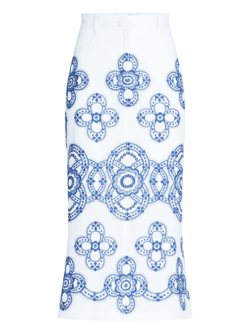 floral-embroidered skirt Product Image