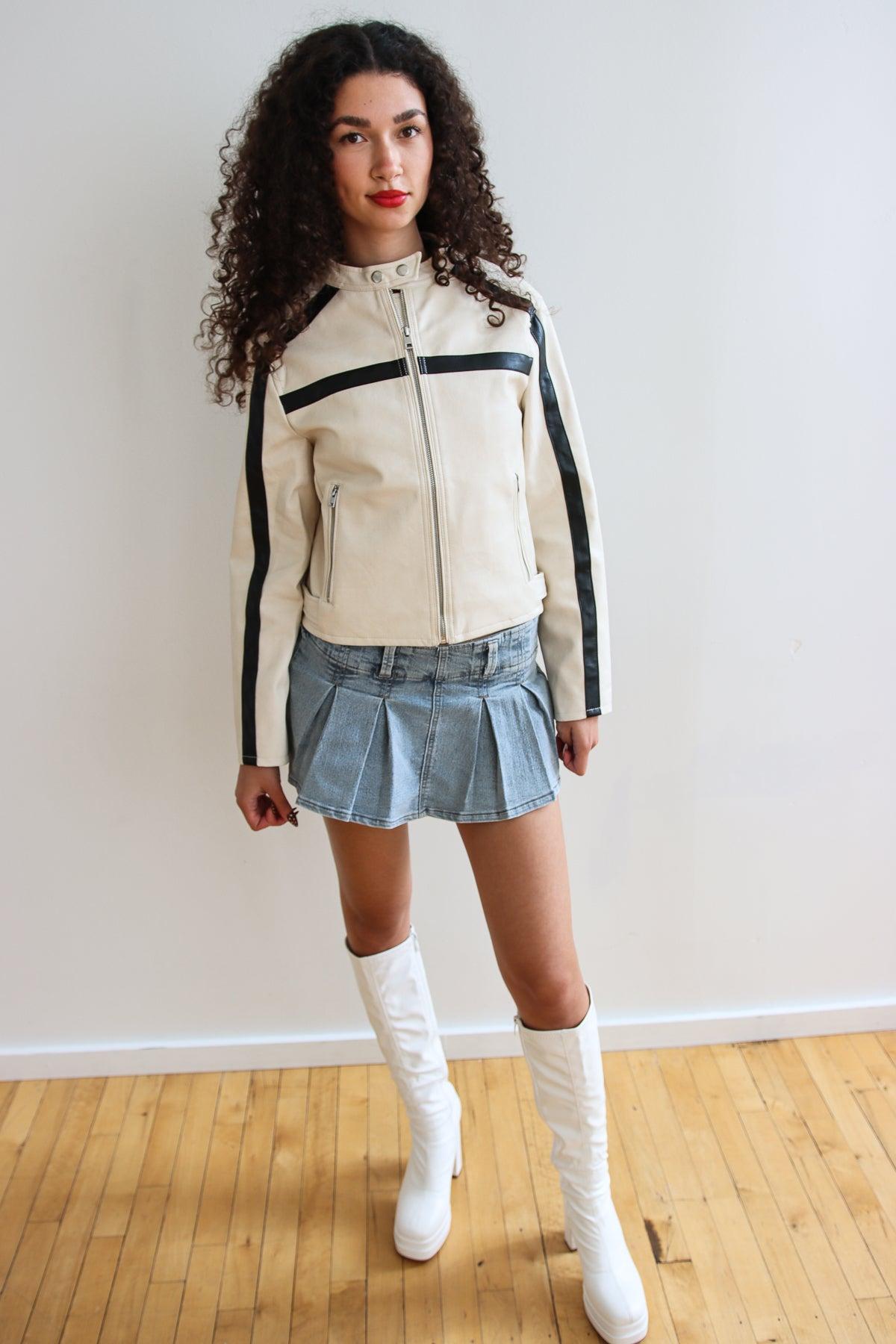 Stripe Moto Jacket Product Image