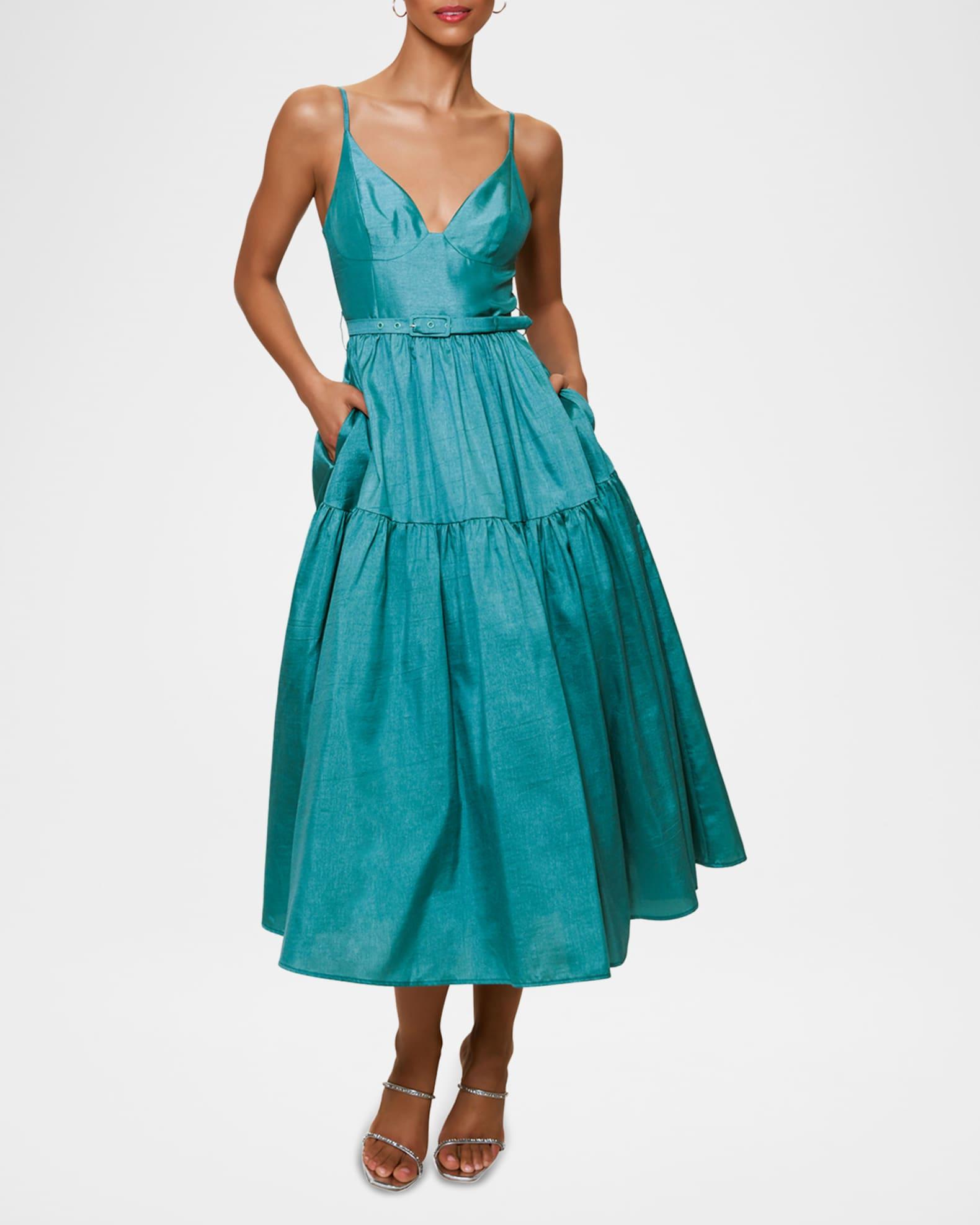 Atherton Belted Fit-&-Flare Midi Dress Product Image