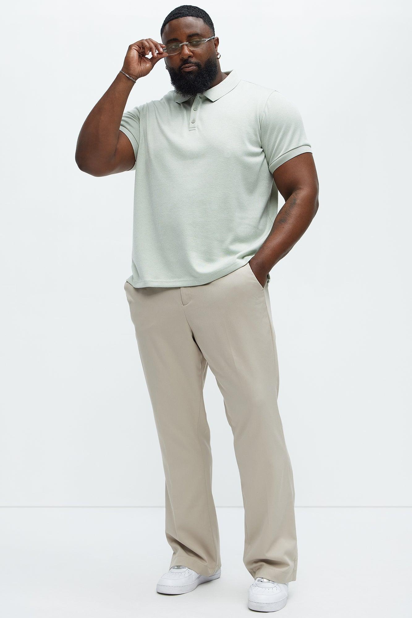 Subtle Stripes Textured Polo - Sage Product Image