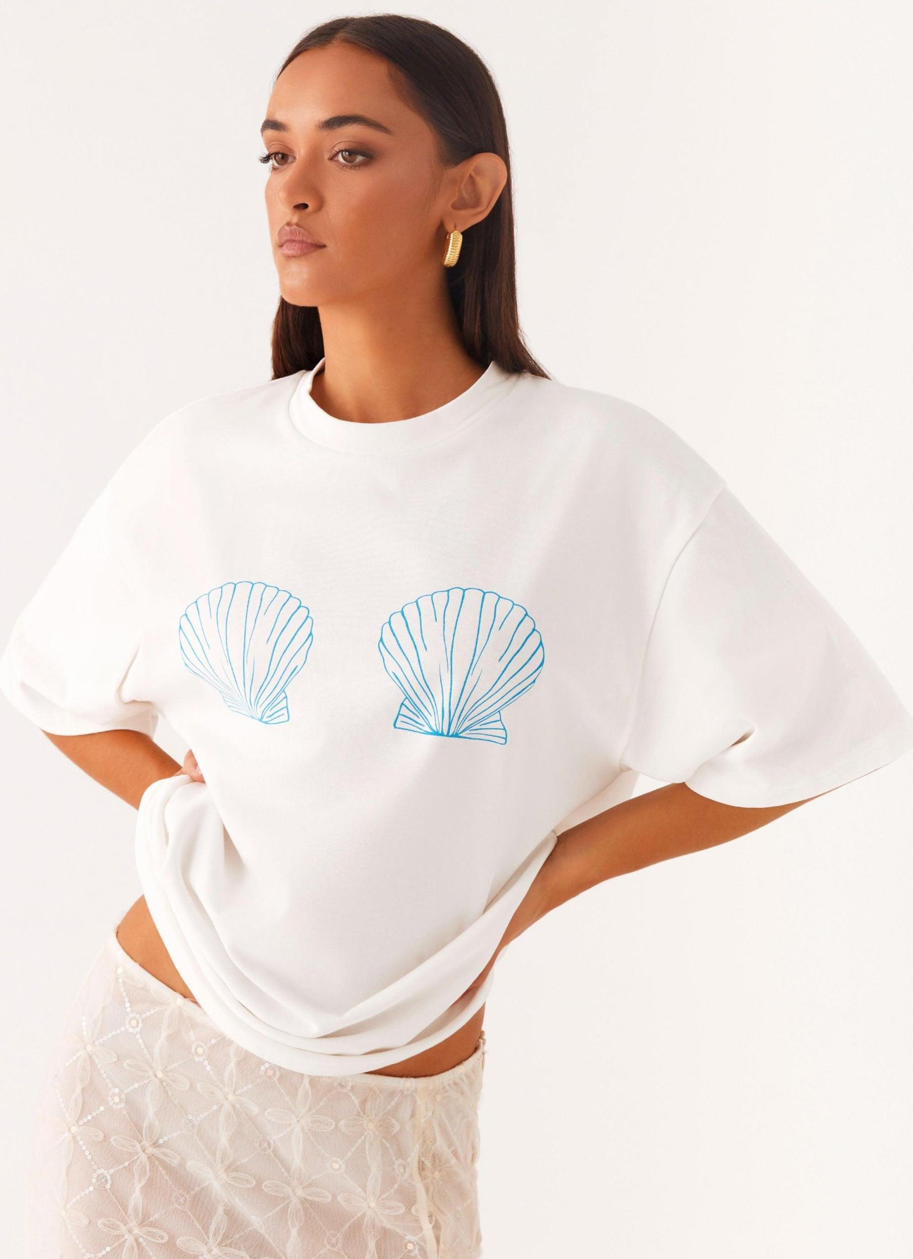 Born To Have Fun Oversized Graphic Tee - Blue Shell Product Image