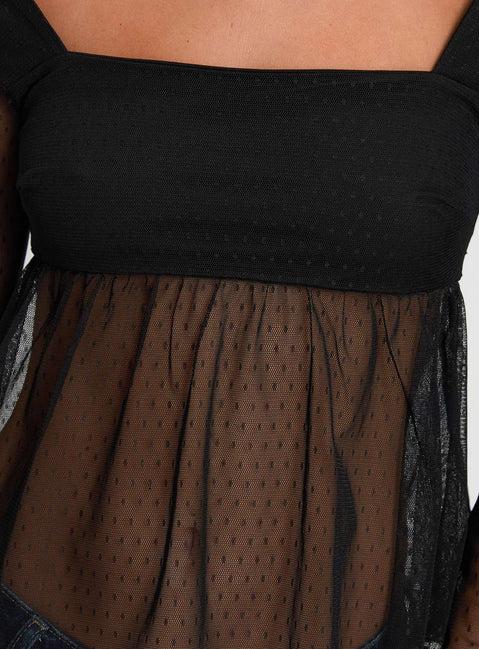 Fiorello Long Sleeve Top Black Product Image