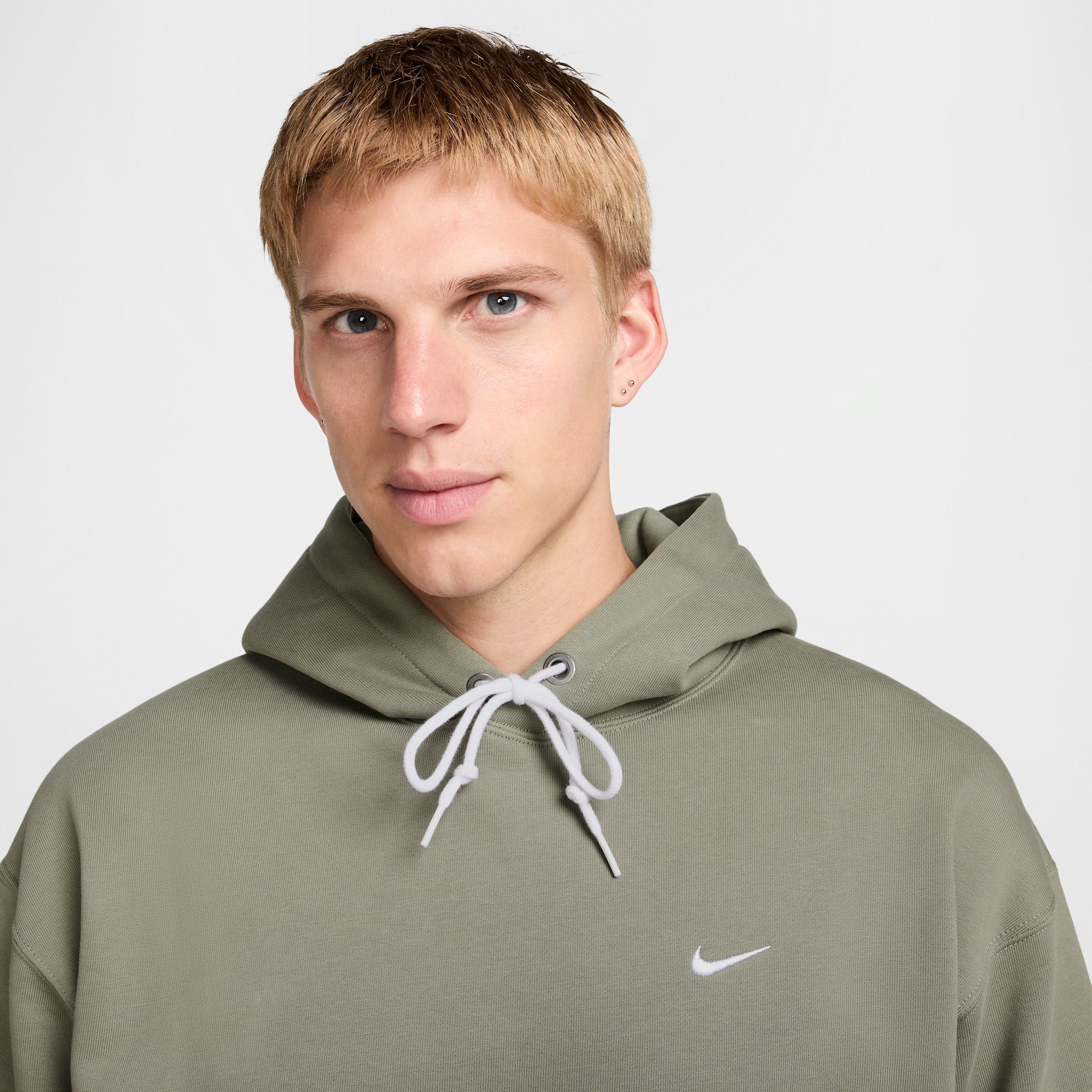 Nike Mens Solo Swoosh Fleece Pullover Hoodie | DX1355-320 Product Image