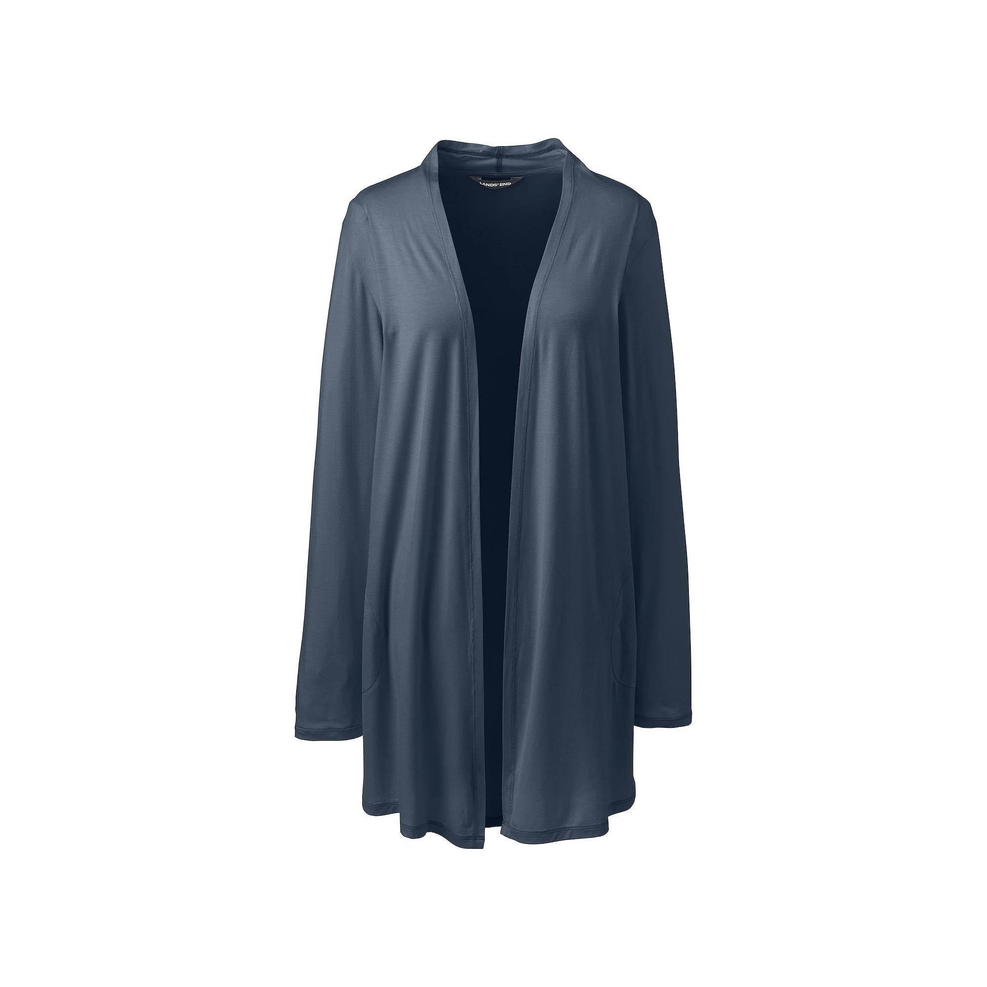 Women's Lands' End Draped Long Open-Front Cardigan,  Product Image