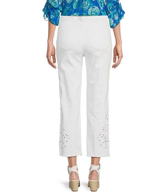 John Mark Embroidered Eyelet 5-Pocket Pants Product Image