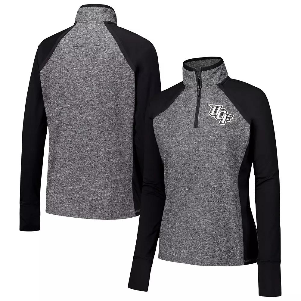 Women's Black/Heather Gray UCF Knights Finalist Raglan Quarter-Zip Jacket,  Product Image