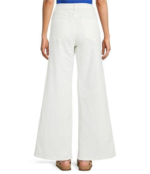 Skies Are Blue High Rise Wide Leg Side Tape Twill Pants Product Image