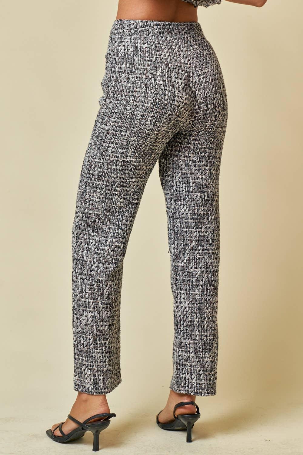 High Waisted Tweed Pants w/Pockets Product Image