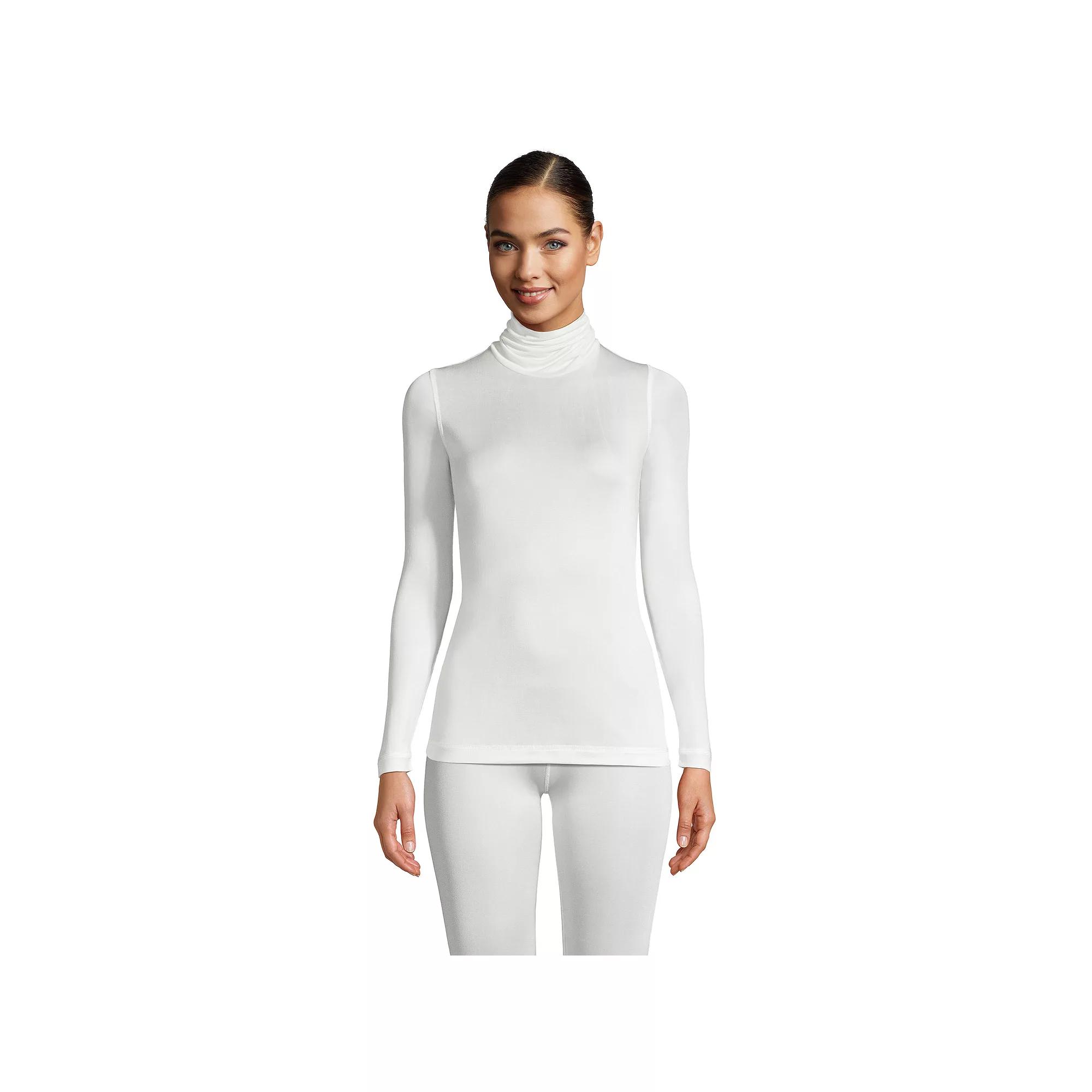 Petite Lands' End Silk Interlock Turtleneck Undershirt, Women's,  Product Image
