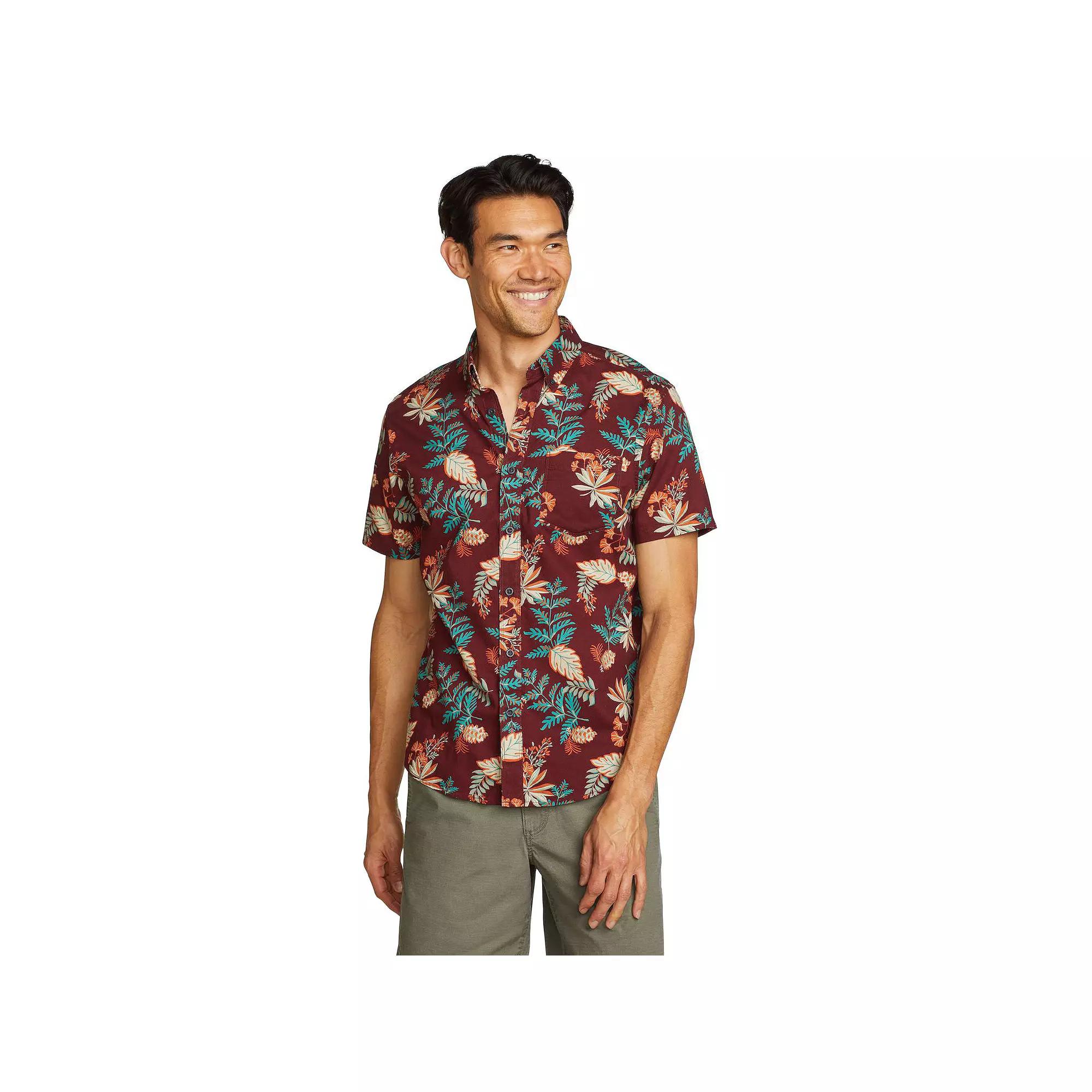 Men's Eddie Bauer Baja Print Short Sleeve Button-Down Shirt,  Product Image