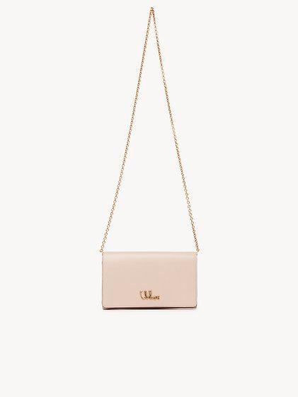 Chloé Iconic flap wallet on chain in shiny leather Product Image