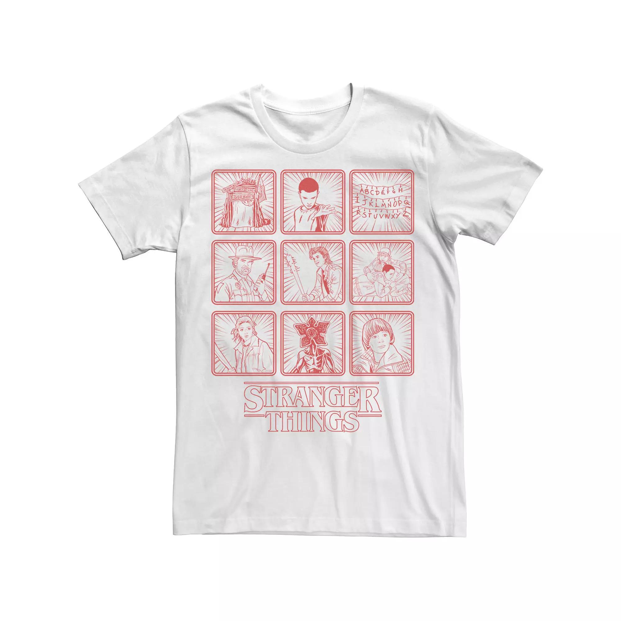 Men's Netflix Stranger Things Red Line Art Box Up Tee, Size: Small, White Product Image