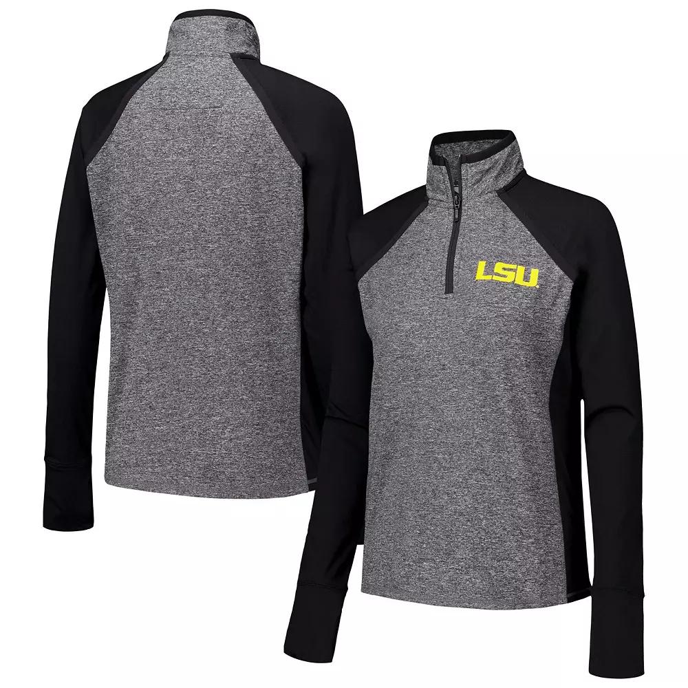 Women's Black LSU Tigers Finalist Raglan Quarter-Zip Jacket, Size: XXL Product Image