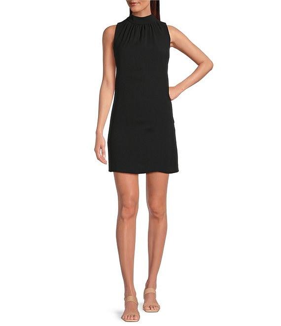 Alex Marie Chiara Stretch Crepe Mock Neck Sleeveless Dress Product Image