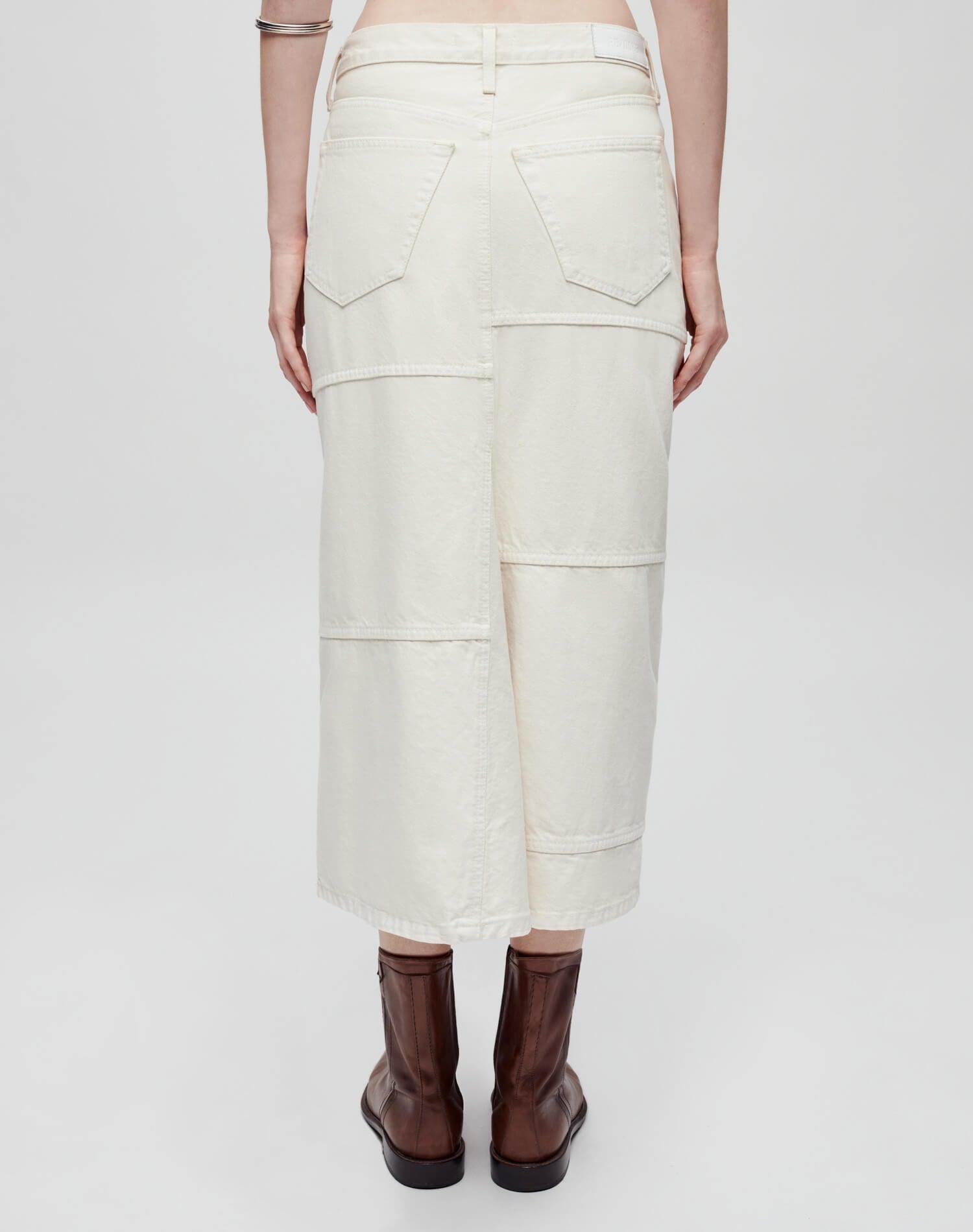 Mid Rise Seamed Skirt - Vintage White Female Product Image