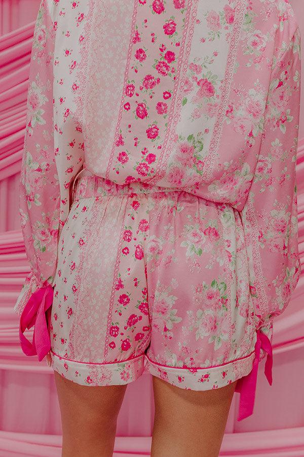 Paris Mornings High Waist Satin Pajama Shorts Product Image