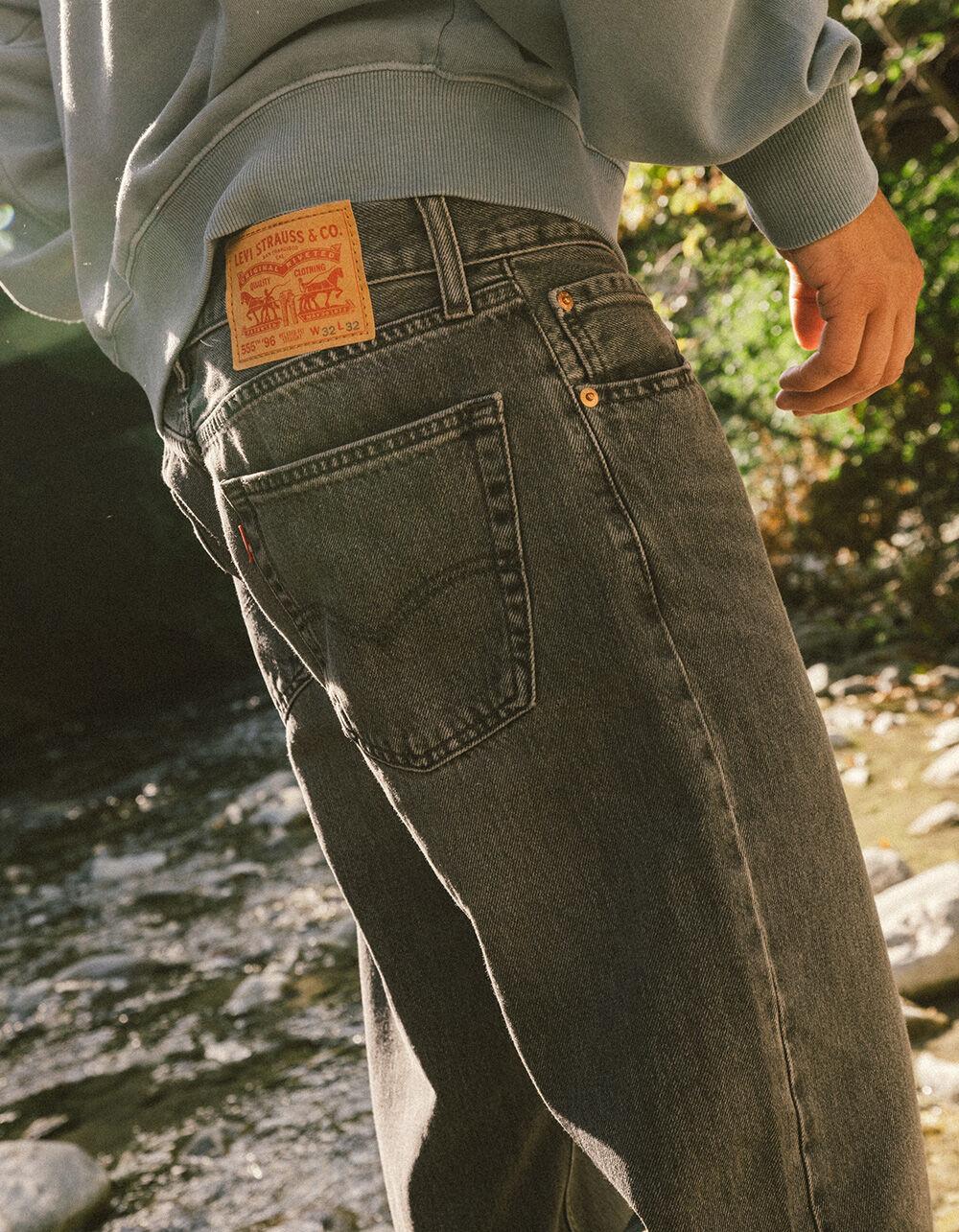 LEVI'S 555™ Relaxed Straight Mens Jeans - Cheers To That - WASHED BLACK Product Image