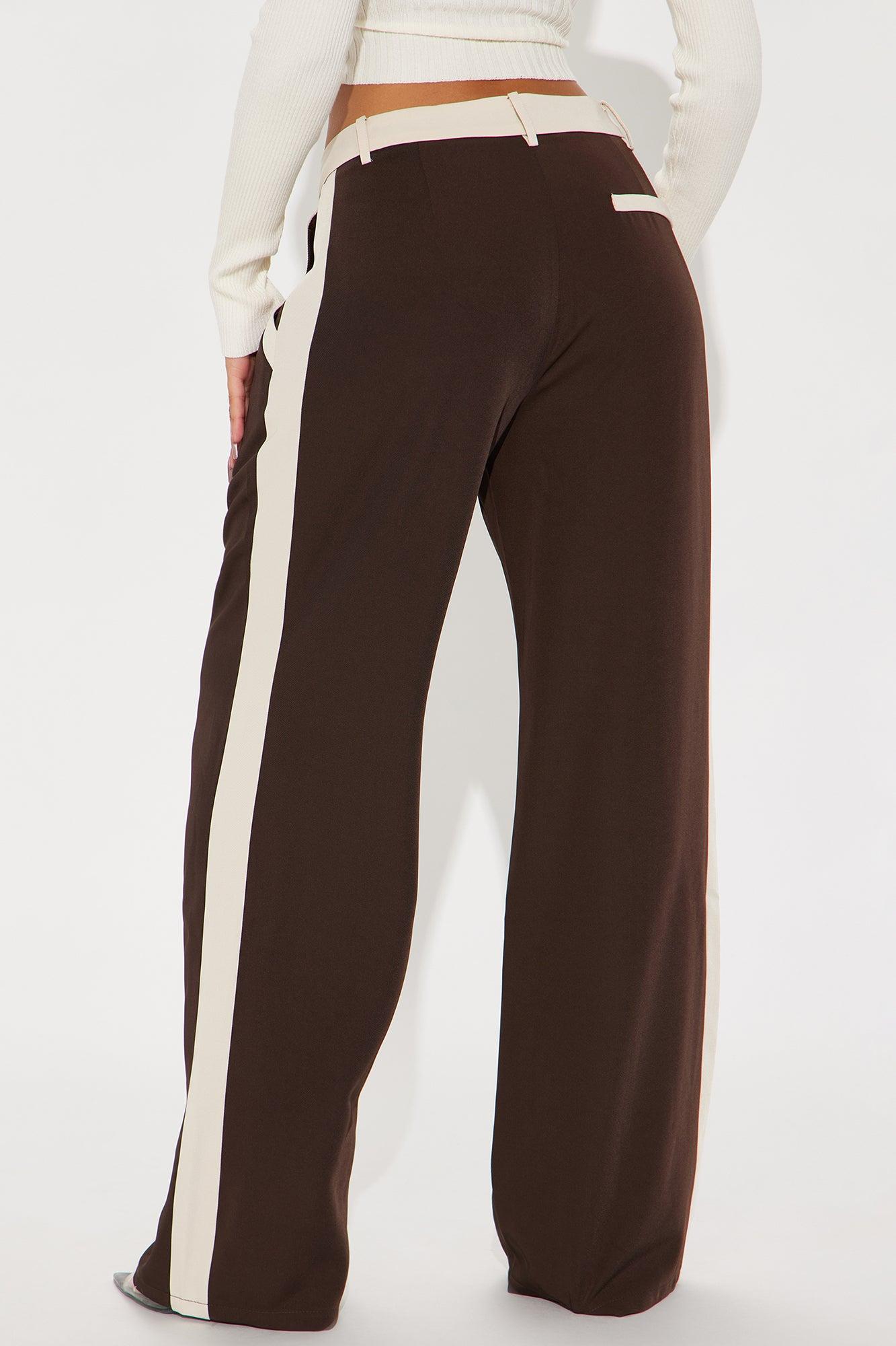 Christina Colorblock Trouser - Chocolate/Combo Product Image