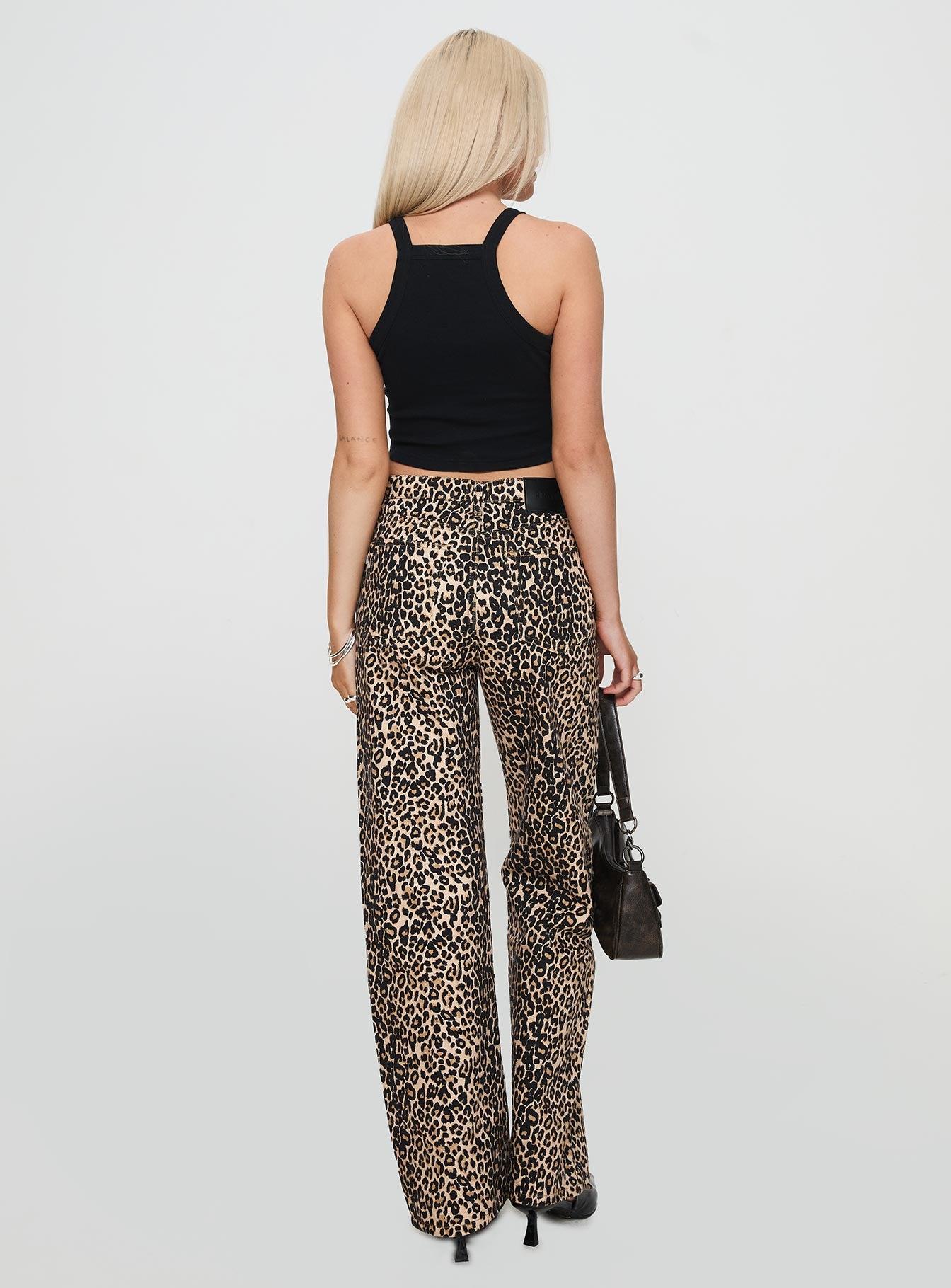 Pezzi Straight Leg Jeans Leopard Product Image
