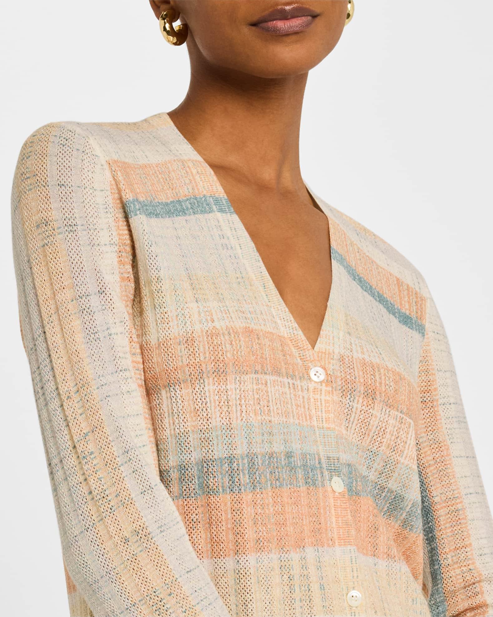 Superfine Cashmere Striped Cardigan Product Image