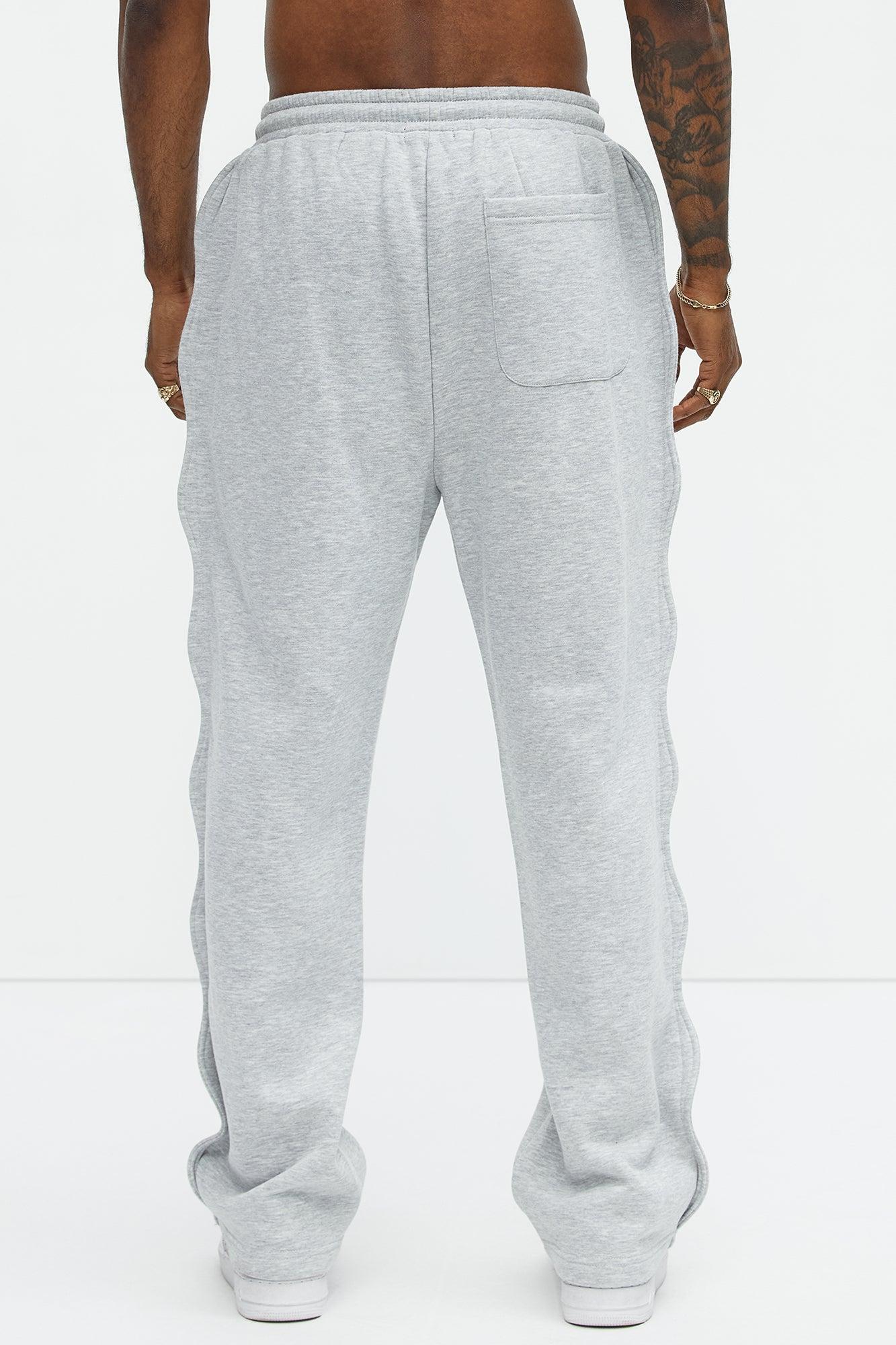 Tyson Wavy Straight Sweatpants - Heather Grey Product Image