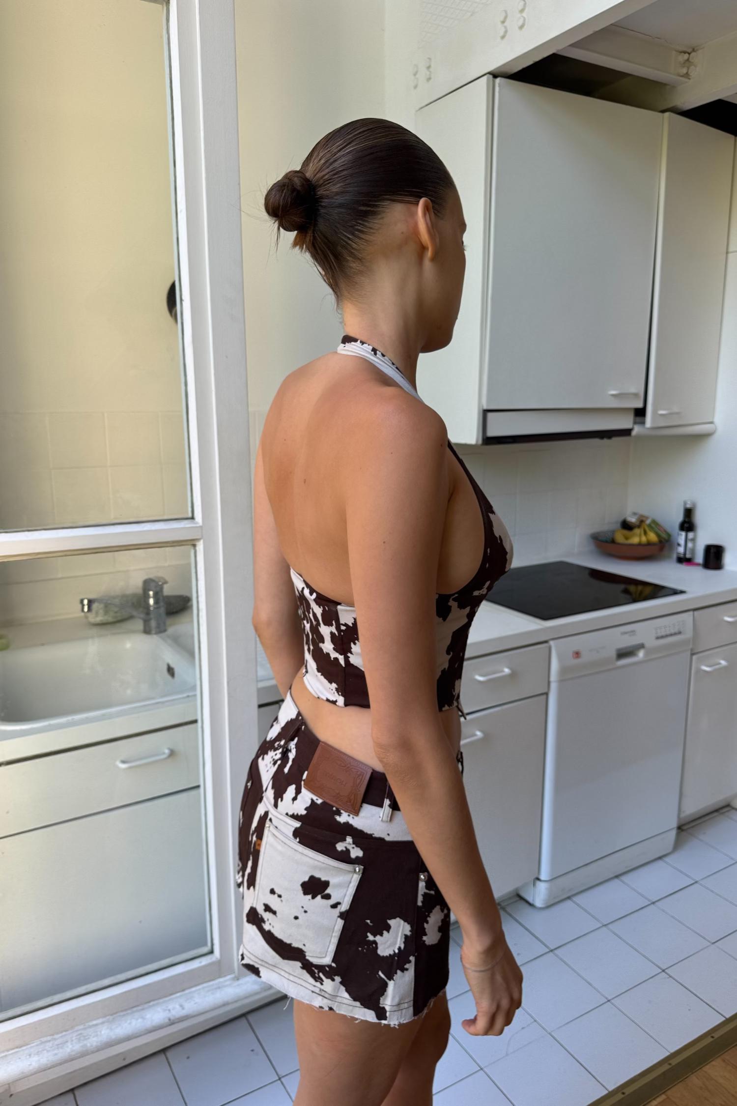 MISS MINI SKIRT - COW PRINT Product Image