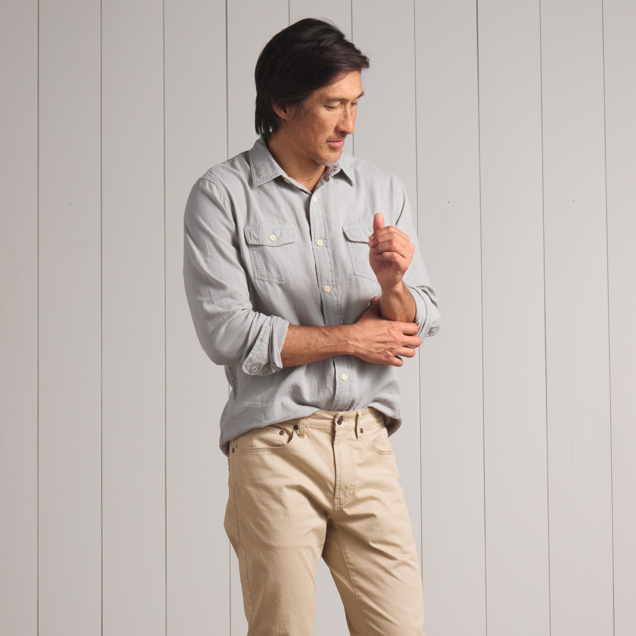 Brando Lightweight Double Cloth Shirt - Wrought Iron Product Image