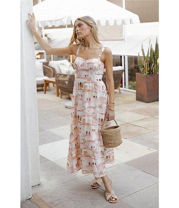 Petal & Pup Laurette Abstract Print Sweetheart Neckline Sleeveless Maxi Dress Product Image