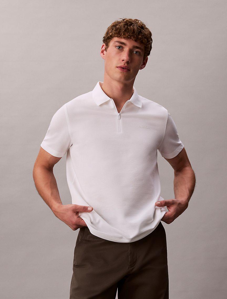 Tech Pique Zip Polo Shirt Product Image