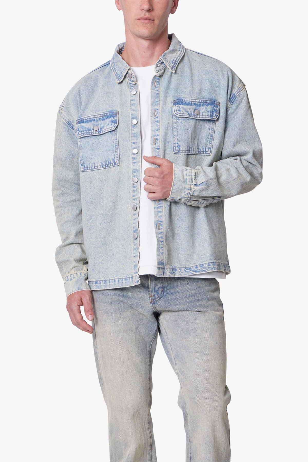 Denim Shirt Jacket - Light Blue Product Image