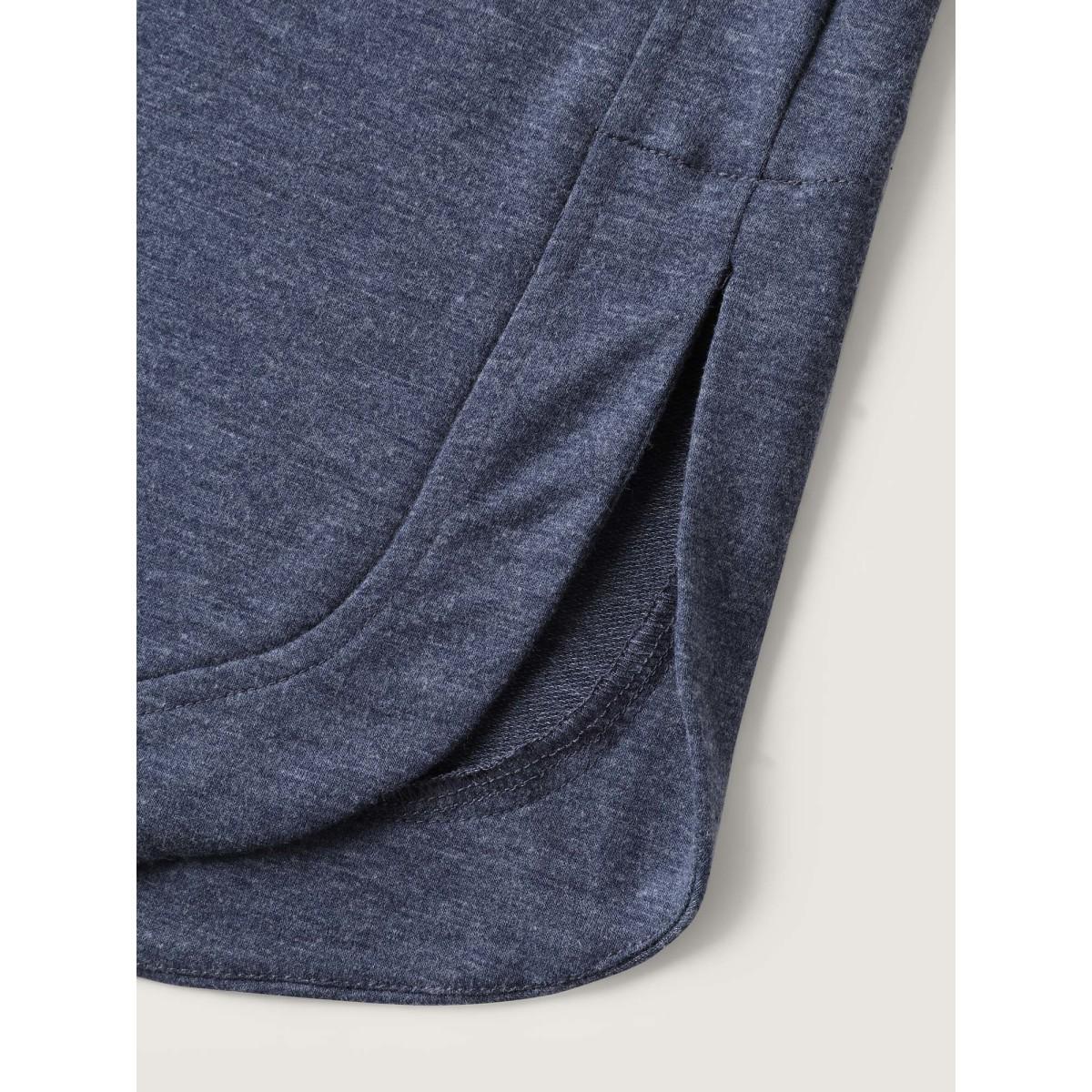 Plus Size Waist Drawstring Split Hem Wide-Leg Pants Women Indigo Leisure Loose Mid Rise Casual Pants BloomChic 10/M Product Image