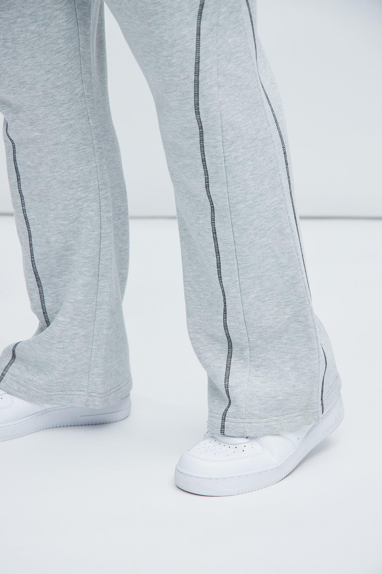 Tyson Trust Me Skinny Flare Contrast Sweatpants - Heather Grey Product Image