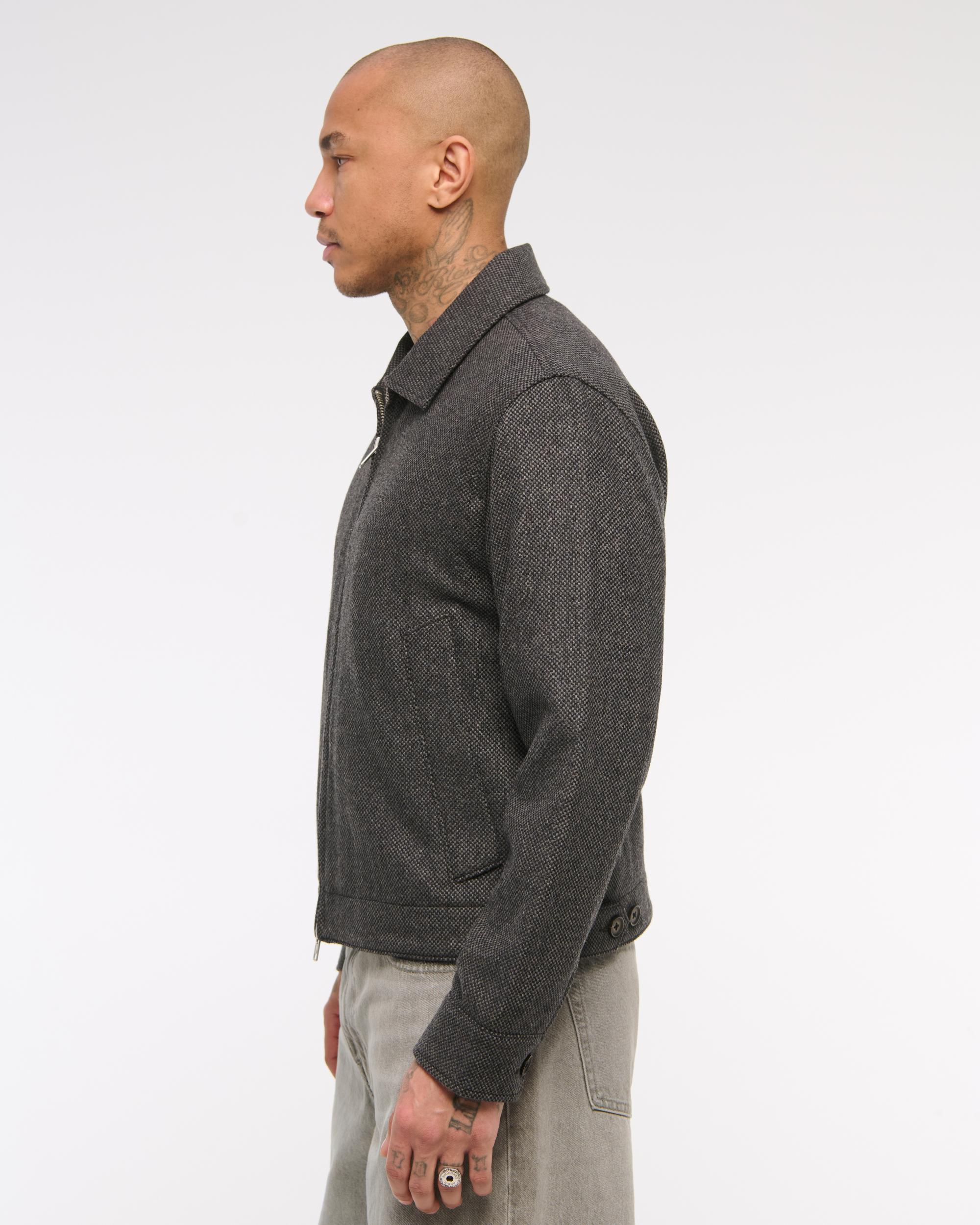 Cropped Wool-Blend Zip Jacket Product Image