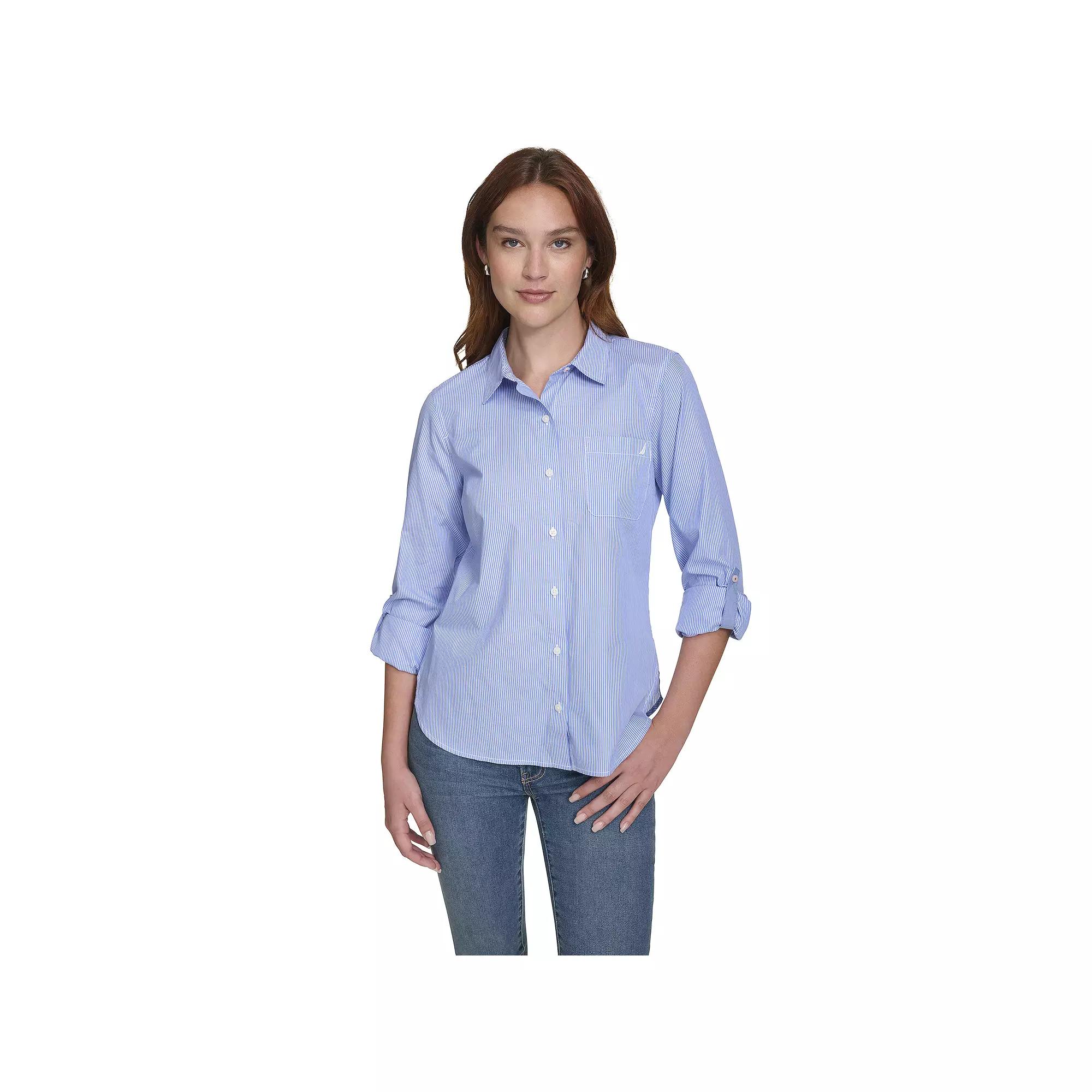 Women's Nautica Roll Tab Button Down Shirt,  Product Image