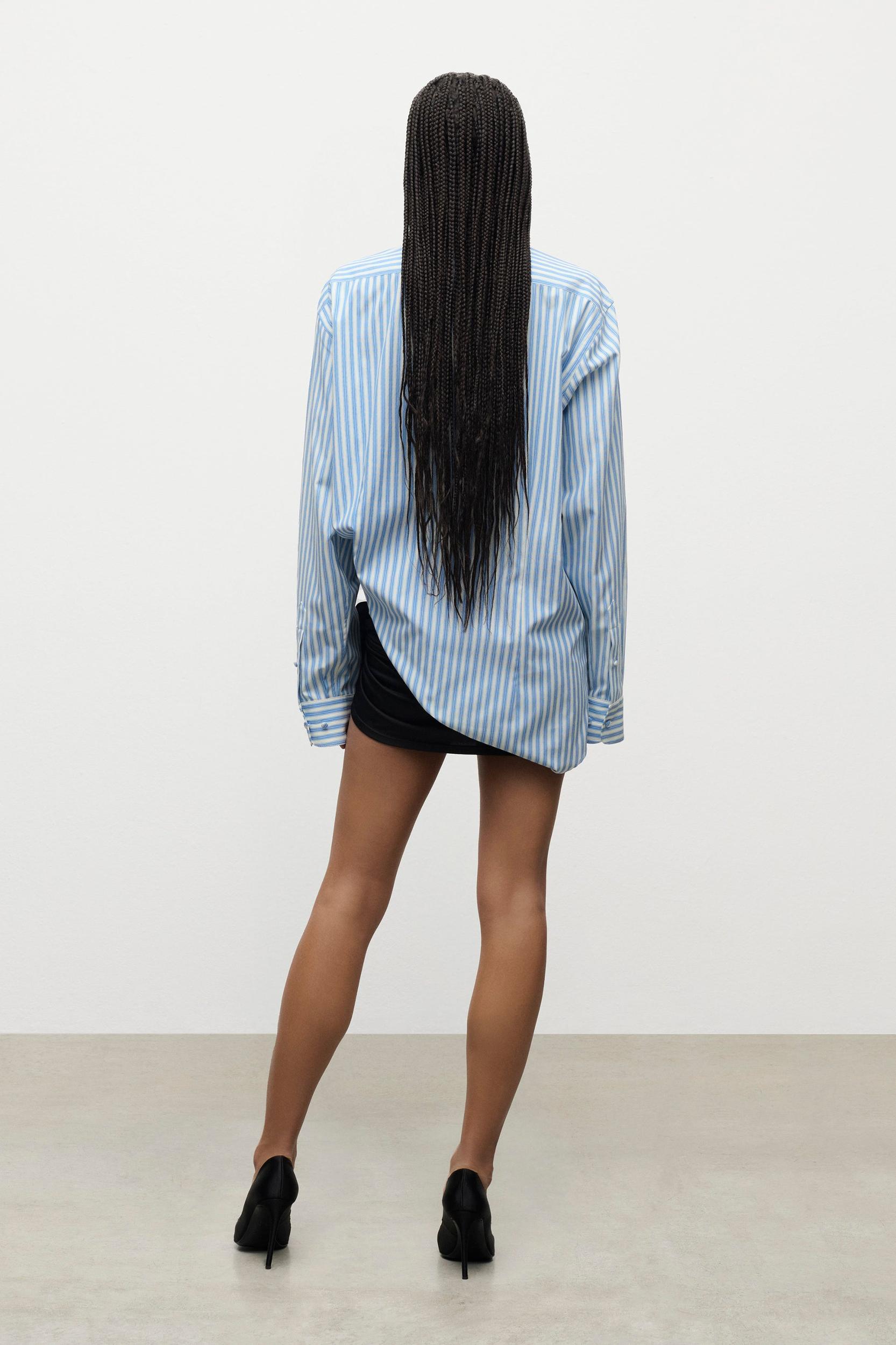 Crystal Flower Draped Mini Skirt Product Image