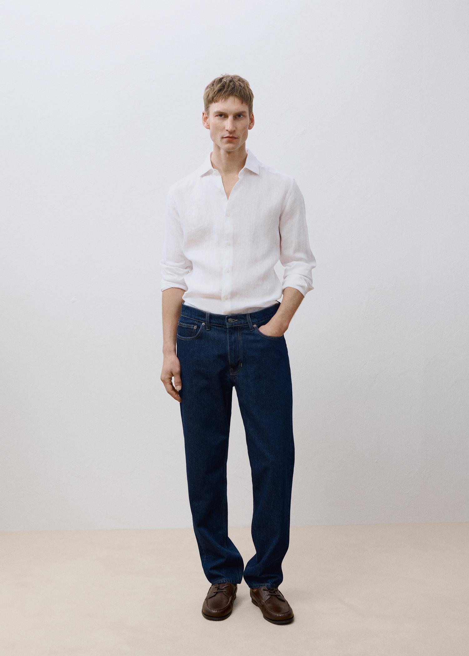 Linen 100% shirt - Men | MANGO USA Product Image